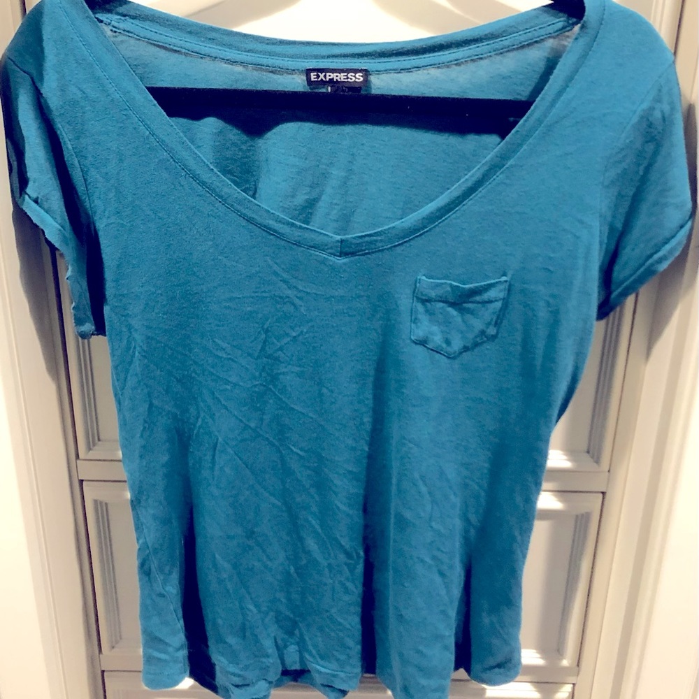 Express Short Sleeve Crew Neck Tee Teal Small